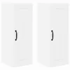 Fali konyhaszekrény 2 pcs Magas Fényű Fehér 30 x 31 x 80 cm