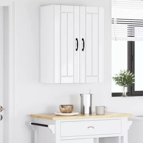 Fali konyhaszekrény 2 pcs Magas Fényű Fehér 30 x 31 x 80 cm
