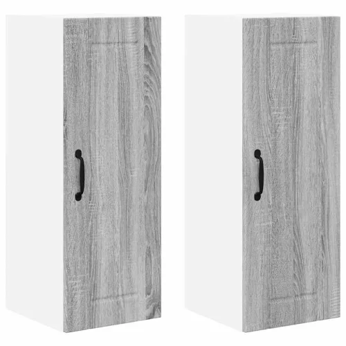 Fali konyhaszekrény 2 pcs Szürke Sonoma 30 x 31 x 80 cm Faanyag