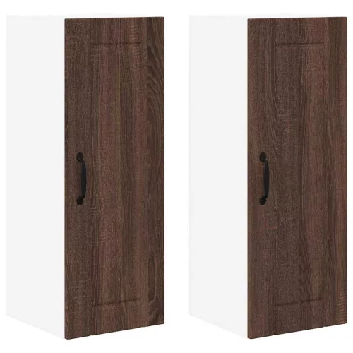 Fali konyhaszekrény 2 pcs Barna Tölgy 30 x 31 x 80 cm Faanyag