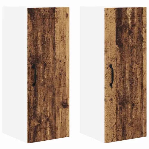 Fali konyhaszekrény 2 pcs Öreg fa 30 x 31 x 80 cm Faanyag