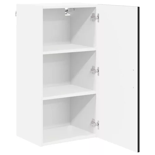 Fali konyhaszekrény polcokkal Fekete 40 x 31 x 80 cm Faanyag