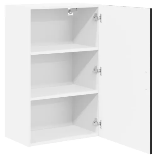 Fali konyhaszekrény polcokkal Fekete 50 x 31 x 80 cm Faanyag