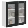 Fali konyhaszekrény polcokkal Fekete 80 x 31 x 80 cm Faanyag
