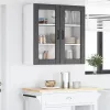 Fali konyhaszekrény polcokkal Fekete 80 x 31 x 80 cm Faanyag