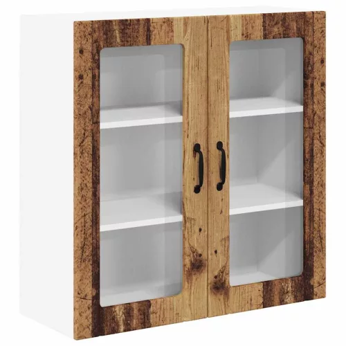 Fali konyhaszekrény polcokkal Öreg fa 80 x 31 x 80 cm Faanyag