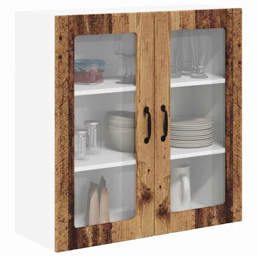Fali konyhaszekrény polcokkal Öreg fa 80 x 31 x 80 cm Faanyag