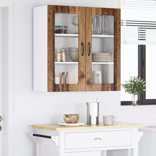 Fali konyhaszekrény polcokkal Öreg fa 80 x 31 x 80 cm Faanyag