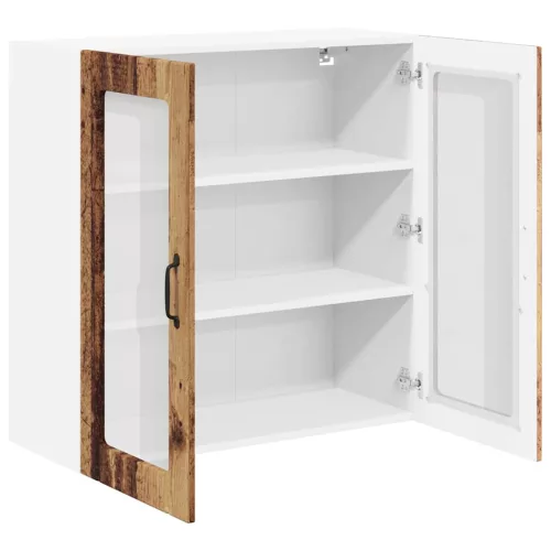 Fali konyhaszekrény polcokkal Öreg fa 80 x 31 x 80 cm Faanyag