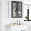 Fali konyhaszekrény polcokkal Fekete 60 x 31 x 80 cm Faanyag