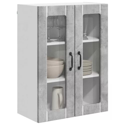 Fali konyhaszekrény Beton Szürke 60 x 31 x 80 cm Faanyag