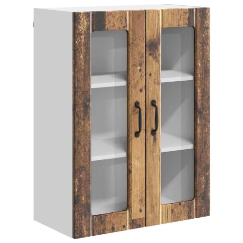 Fali konyhaszekrény polcokkal Öreg fa 60 x 31 x 80 cm Faanyag