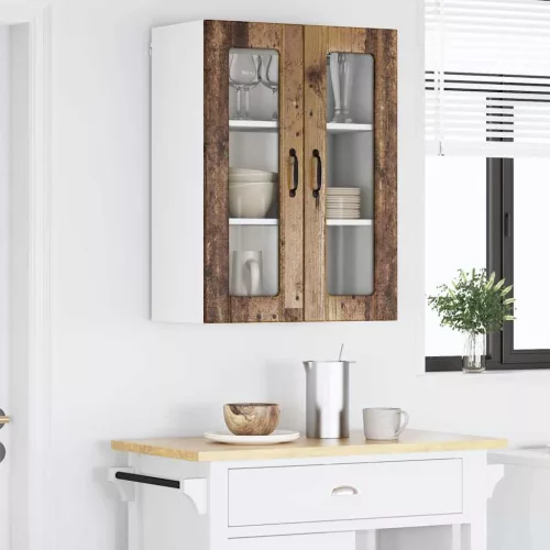 Fali konyhaszekrény polcokkal Öreg fa 60 x 31 x 80 cm Faanyag