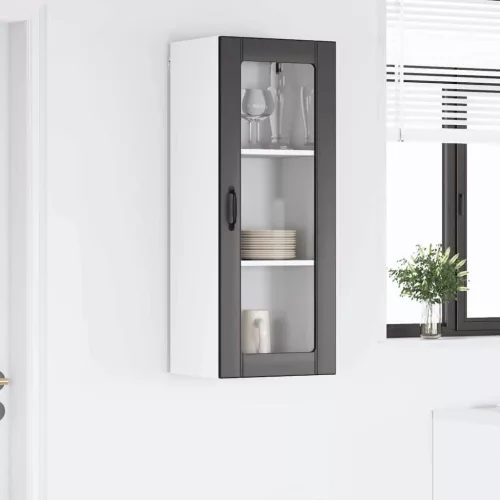 Fali konyhaszekrény polcokkal Fekete 40 x 31 x 100 cm Faanyag