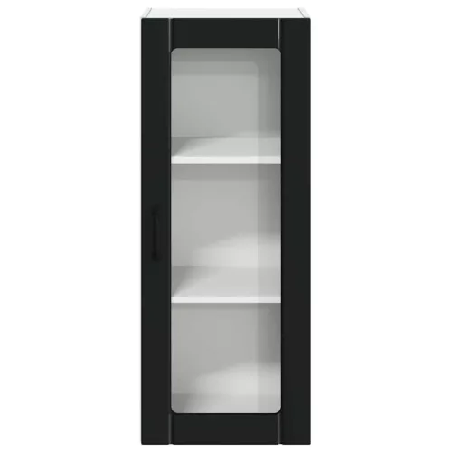 Fali konyhaszekrény polcokkal Fekete 40 x 31 x 100 cm Faanyag