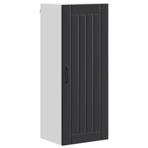 Fali konyhaszekrény polcokkal Fekete 40 x 31 x 100 cm Faanyag