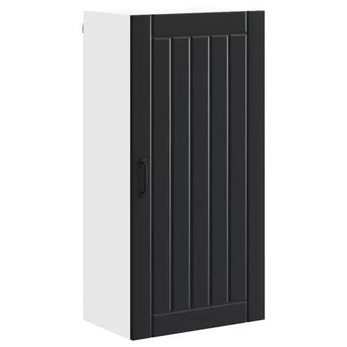 Fali konyhaszekrény polcokkal Fekete 50 x 31 x 100 cm Faanyag