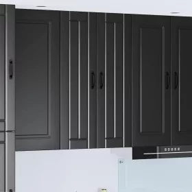   Fali konyhaszekrény polcokkal Fekete 60 x 31 x 100 cm Faanyag