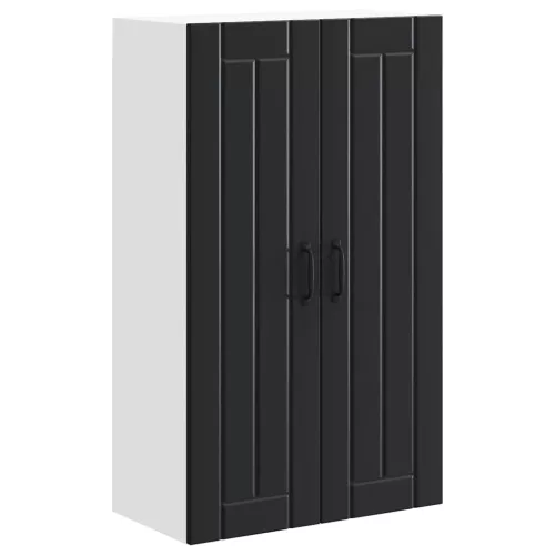 Fali konyhaszekrény polcokkal Fekete 60 x 31 x 100 cm Faanyag