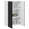Fali konyhaszekrény polcokkal Fekete 60 x 31 x 100 cm Faanyag