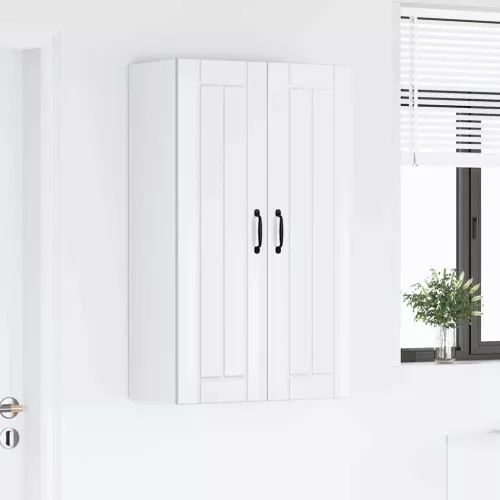 Fali konyhaszekrény Magas Fényű Fehér 60 x 31 x 100 cm Faanyag