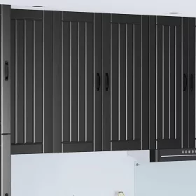   Fali konyhaszekrény polcokkal Fekete 80 x 31 x 100 cm Faanyag