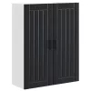 Fali konyhaszekrény polcokkal Fekete 80 x 31 x 100 cm Faanyag