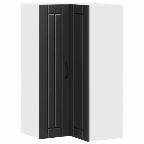 Fali konyhaszekrény polcokkal Fekete 57 x 57 x 100 cm Faanyag