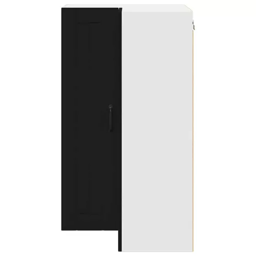 Fali konyhaszekrény polcokkal Fekete 57 x 57 x 100 cm Faanyag