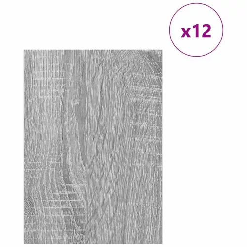 Dekor Panelek 12 pcs Szürke sonoma 15 x 21 x 0.3 cm Faanyag