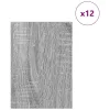 Dekor Panelek 12 pcs Szürke sonoma 21 x 30 x 0.3 cm Faanyag