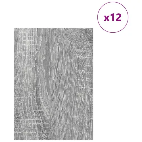 Dekor Panelek 12 pcs Szürke sonoma 21 x 30 x 0.3 cm Faanyag