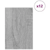 Dekor Panelek 12 pcs Szürke sonoma 40 x 60 x 0.3 cm Faanyag