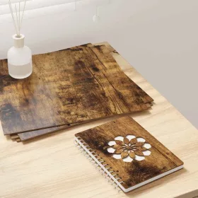   Dekor Panelek 12 pcs Füstölt tölgy 30 x 30 x 0.3 cm Faanyag