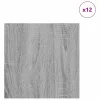 Dekor Panelek 12 pcs Szürke sonoma 30 x 30 x 0.3 cm Faanyag