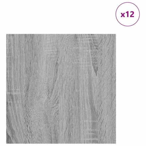 Dekor Panelek 12 pcs Szürke sonoma 30 x 30 x 0.3 cm Faanyag