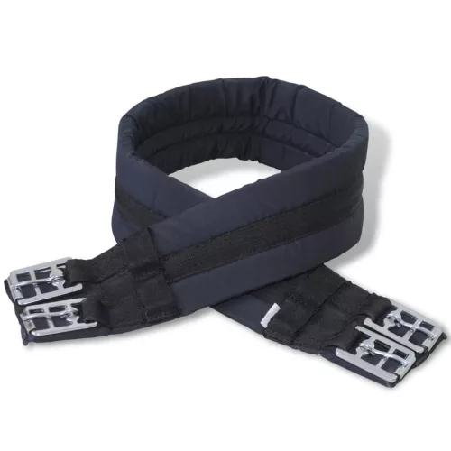 Lovaglás Nyereg Készlet 16 "Valódi Bőr Fekete 14 cm 5-az-1- be