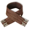 Lovaglás Nyereg Készlet 16 "Valódi Bőr Barna 14 cm 5-az-1- be