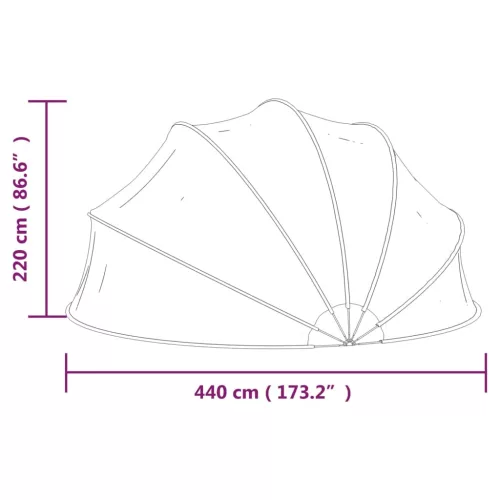 Medencekupola 440 x 220 cm