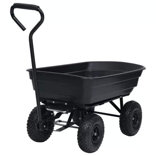 Fekete kerti kézikocsi 300 kg 75 liter