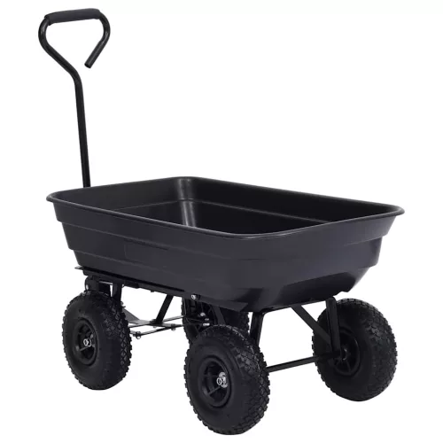 Fekete kerti kézikocsi 300 kg 75 liter