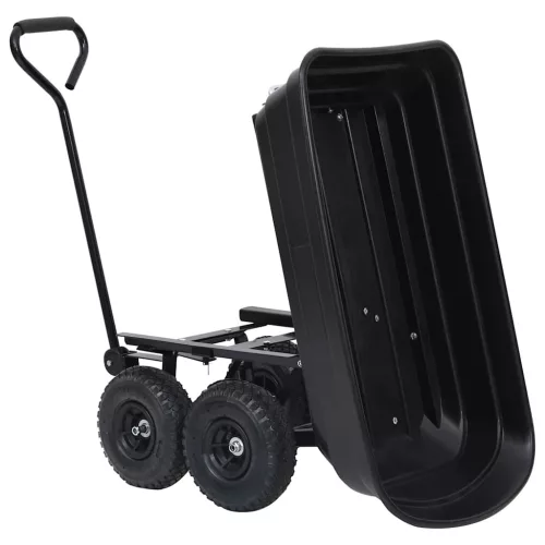 Fekete kerti kézikocsi 300 kg 75 liter