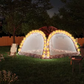   Terepszínű rendezvénysátor LED-del/4 oldalfallal 3,6x3,6x2,3 m