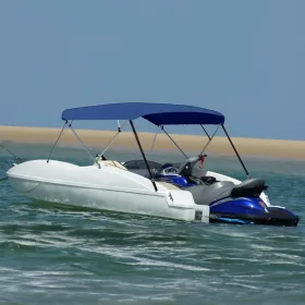   Tengerészkék négyágú bimini tető 243 x (230-244) x 137 cm