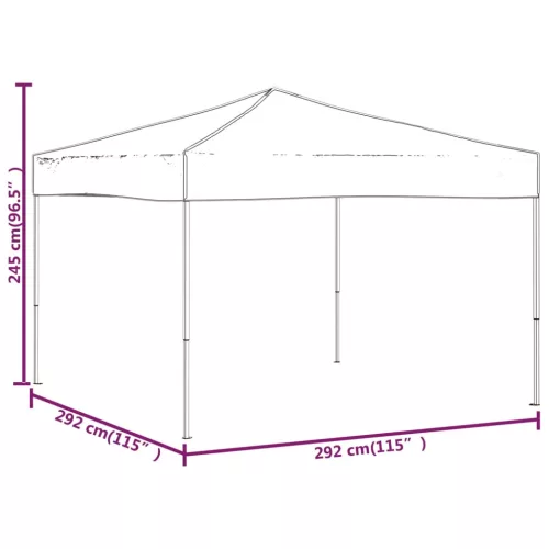 Fehér összecsukható partisátor 3 x 3 m