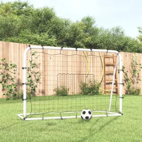   Fehér-fekete acél és PE visszapattanó futballháló 184x61x123 cm
