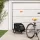 Fekete oxford szövet és vas kisállatszállító kerékpár-utánfutó