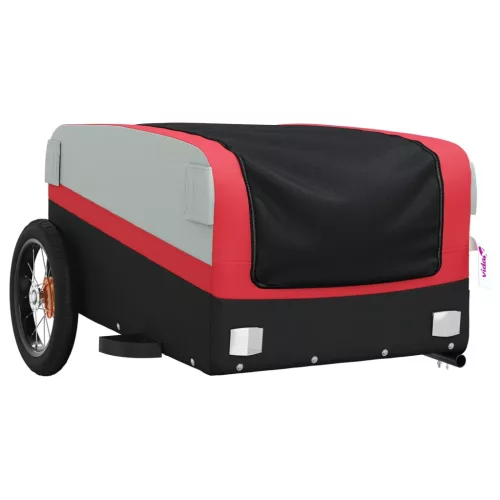 Fekete-piros vas kerékpár-utánfutó 30 kg