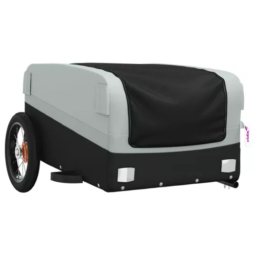 Fekete-szürke vas kerékpár-utánfutó 30 kg