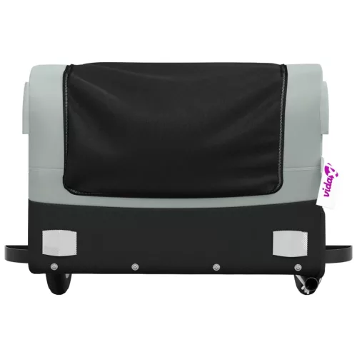 Fekete-szürke vas kerékpár-utánfutó 30 kg